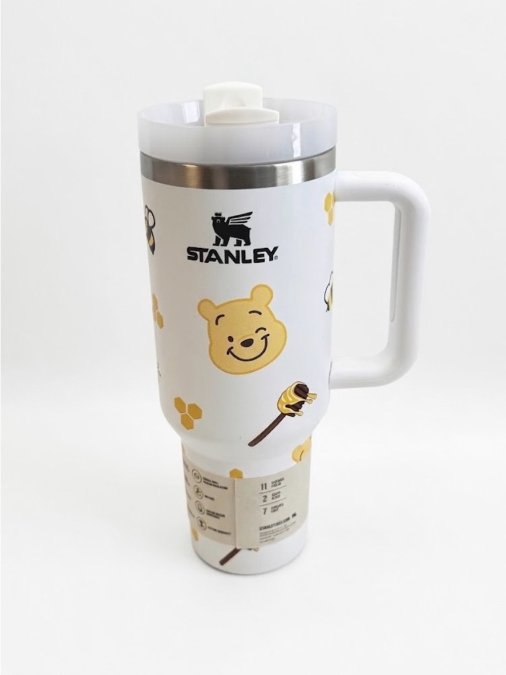 Stanley White and Yellow Winnie the Pooh Insulated Travel Mug with Handle